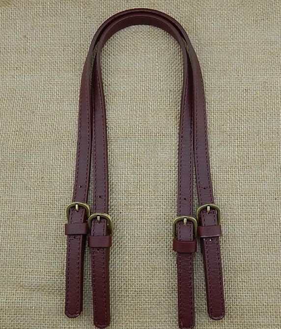 YESIKIMI 67-71CM réglable 1 paire poignées de sac bricolage sac ceinture fendue en cuir Bolsa accessoires remplacement sac bandoulière sangles: wine red