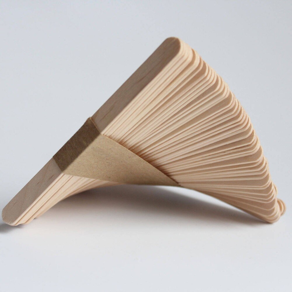 50Pcs Wooden Popsicle Stick Kids Hand Crafts Art Ice Cream Lolly Cake DIY Making Funny Tools