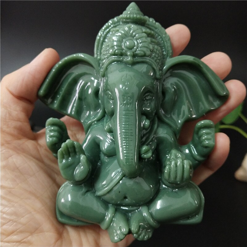 Ganesha statue buddha elefant gud skulptur menneskeskabt jade stenharpiks håndværk hjemmet have urtepotte dekoration buddha statuer