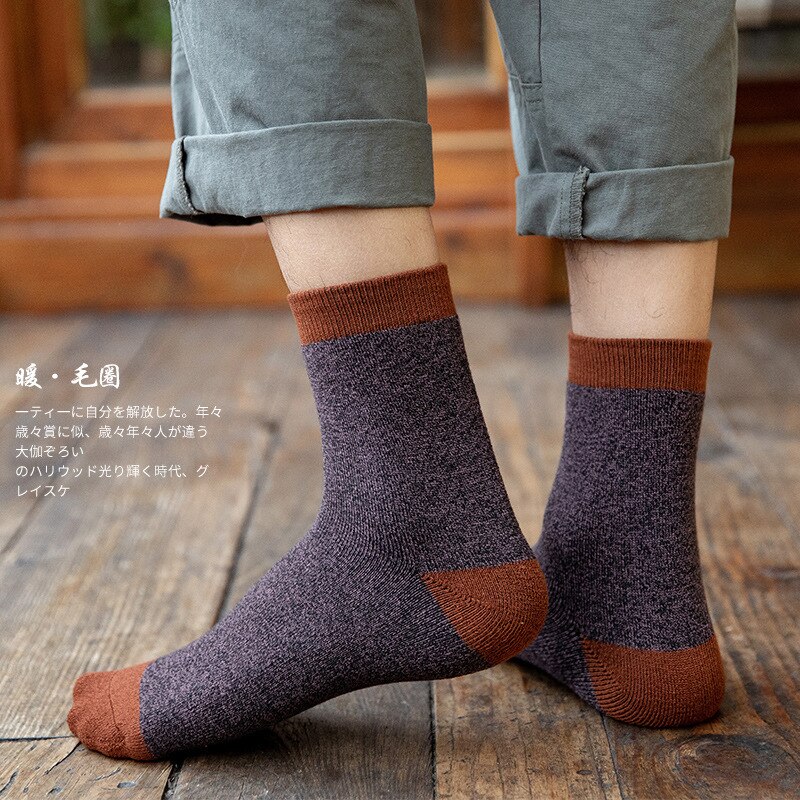 6Pairs Winter Wamer Women Thicken Thermal Wool Cashmere Snow Socks Seamless Terry Boots Floor Sleeping Socks for Mens