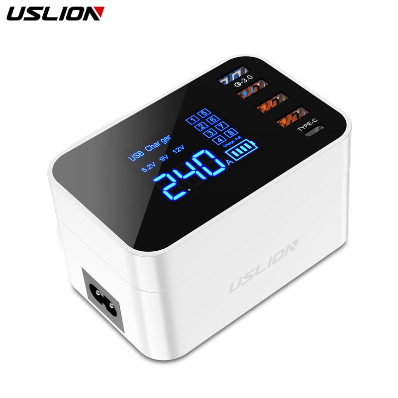 Quick Lading Qc 3.0 Smart Type C Multi Usb Charger Draadloze Lader Led Snelle Mobiele Telefoon Oplader Voor Iphone samsung Xiaomi