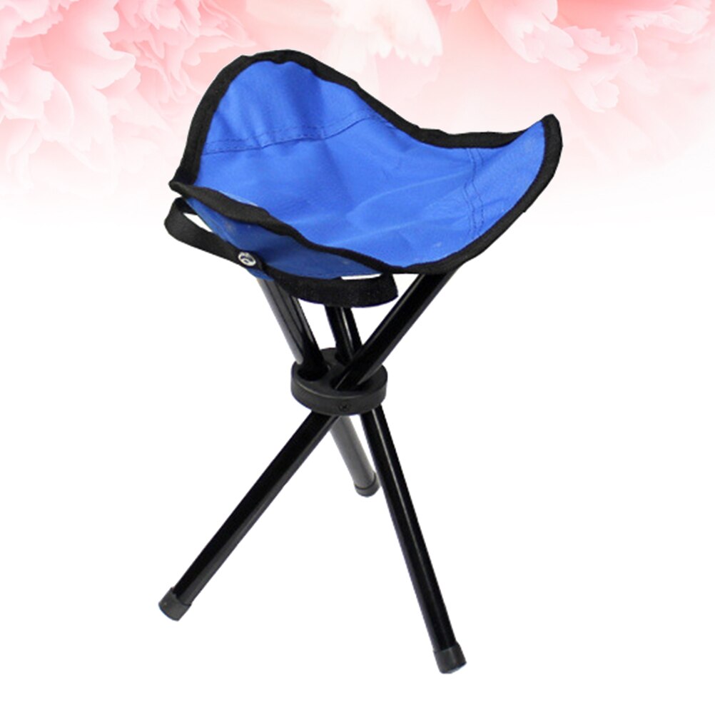 Triangle tabouret pliant pratique Portable pêche léger chaise de plage pour pique-nique Barbecue Camping bleu