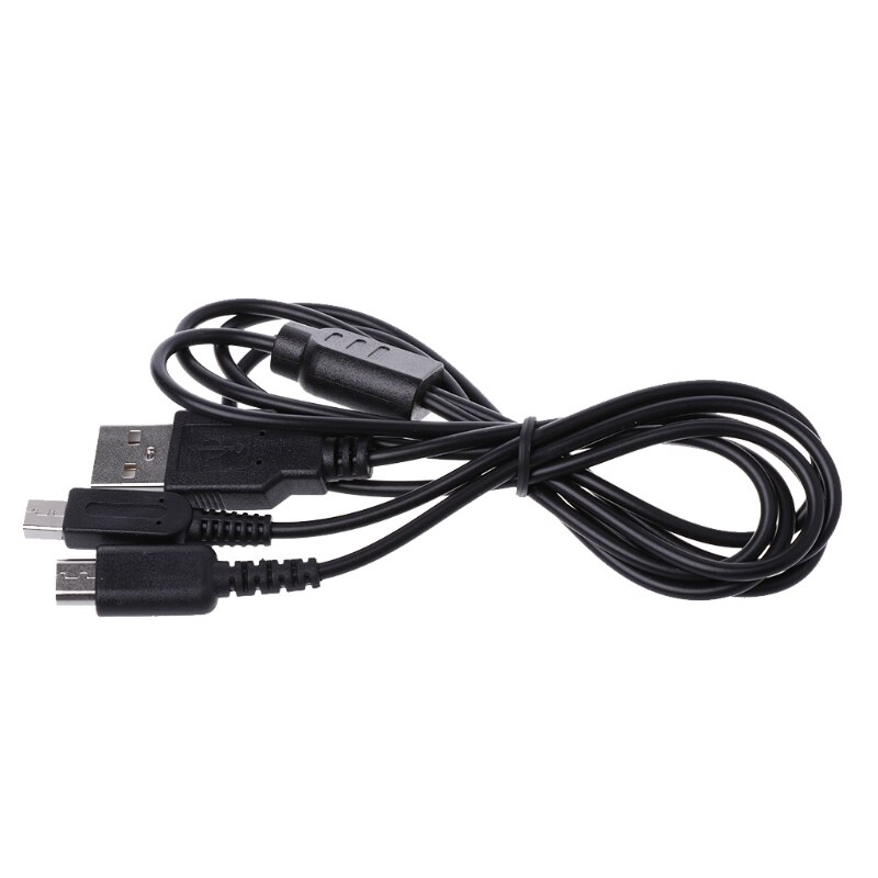 2- i -1 usb laddningskabel y-splitter sladd för nintendo 3ds ndsi ds lite