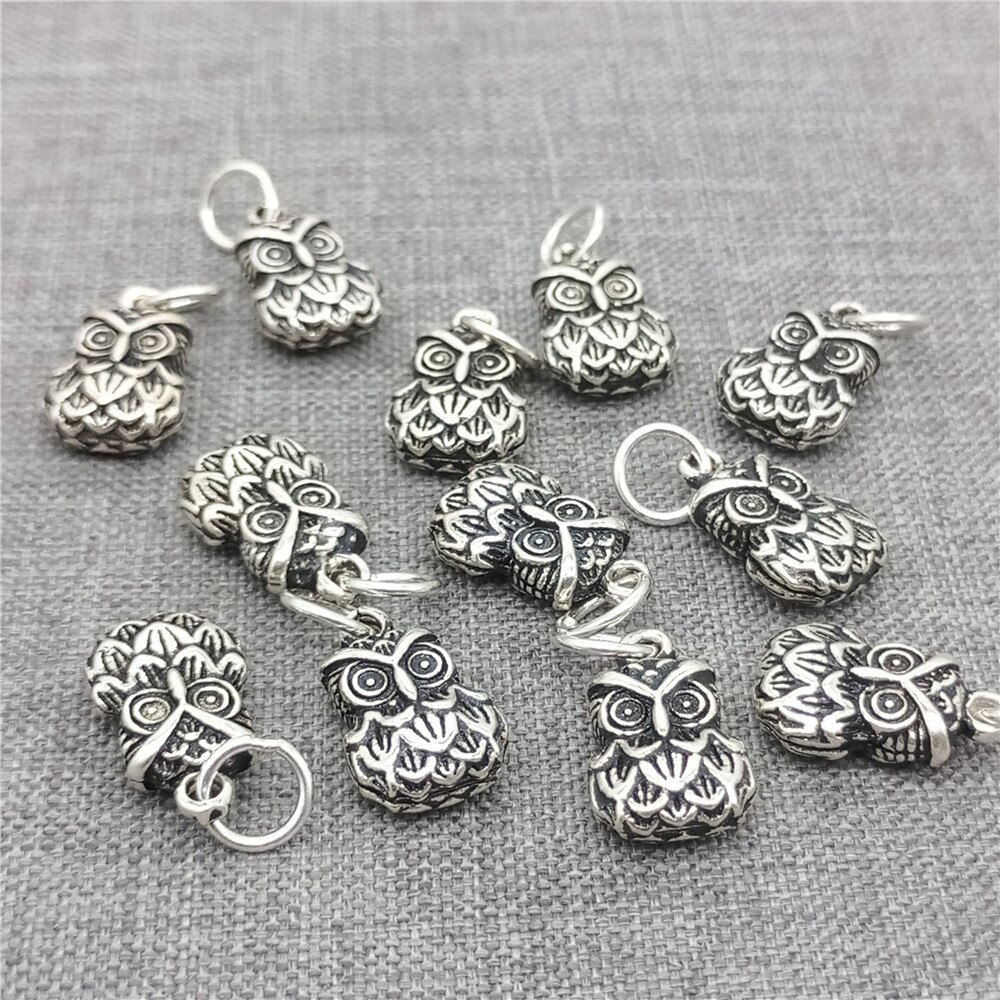 3 Stuks Van 925 Sterling Zilveren Uil Charms 2-Zijdig Voor Armband Ketting