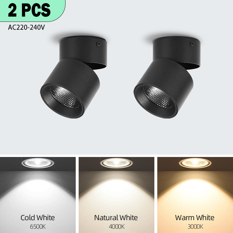 LED Faltbare Scheinwerfer Decke Lampe Downlight 110V 220V Scheinwerfer Unten Wohnkultur Lampe Wohnzimmer Schlafzimmer Beleuchtung leuchte: RGB / 3w / Schwarz