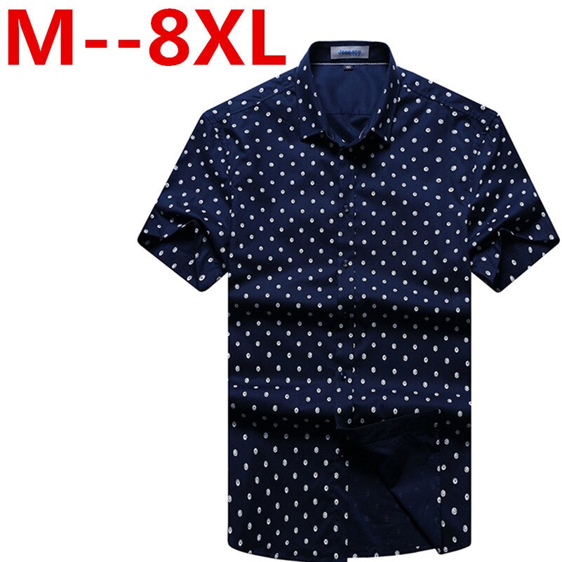 cotton short-sleeve plaid shirt male super large summer plus size S - 4XL 5XL 6XL 7XL 8XL: 5XL