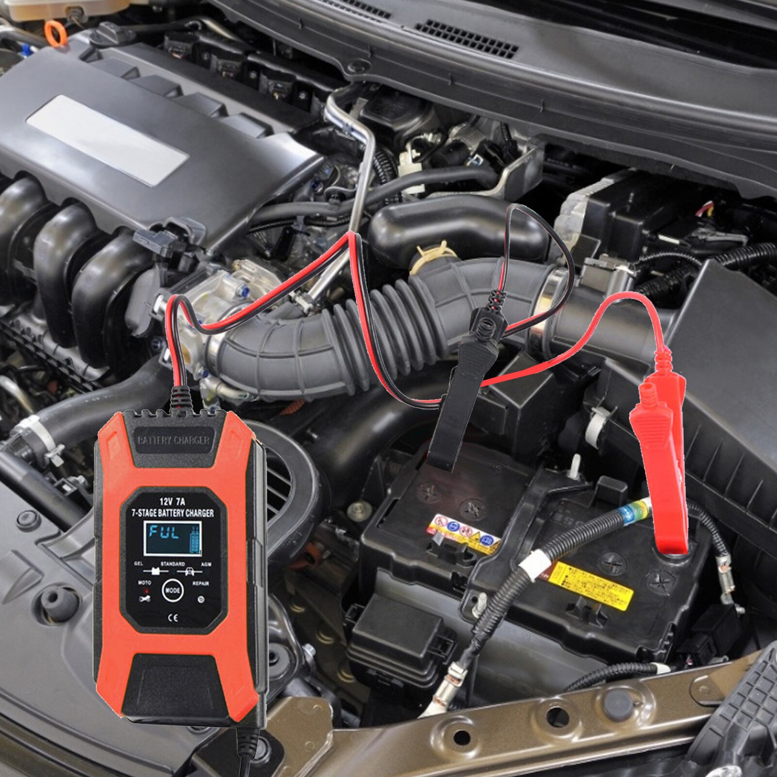 12V 7A 7-bühne Motorrad Batterie Ladegerät Blei Gel STD AGM Auto Motorrad Batterie Ladegerät Puls Ladung Betreuer & Desulfator