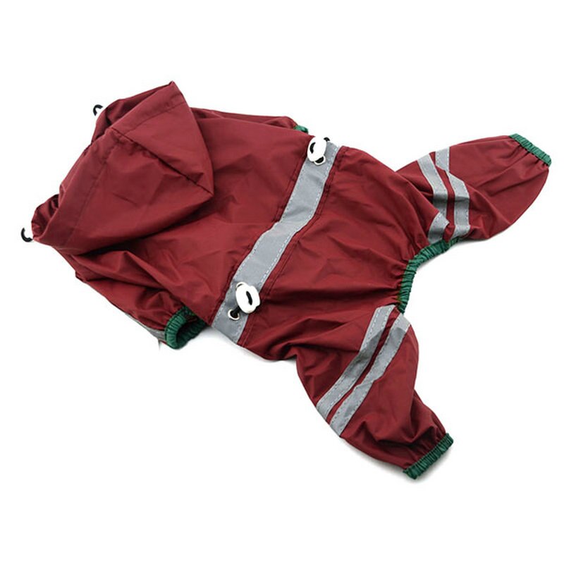 Wasserdicht Haustier Hund Regenmantel Hoodie Einstellbare Welpe Regen Mantel Mit Reflektierende Band Mantel Kostümich Kleidung für Hunde Regenmantel: rot / XXL