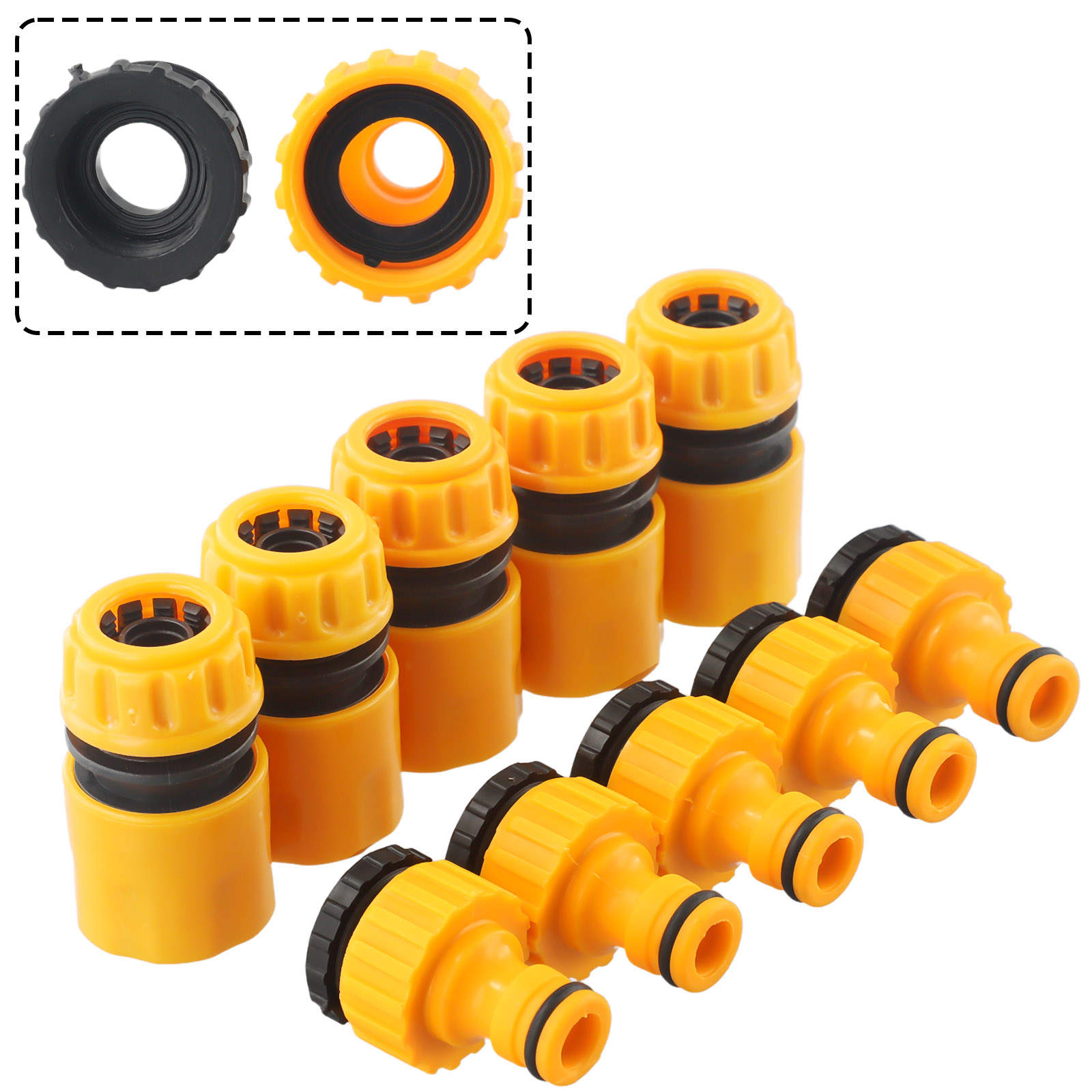10 Stuks Slang Kraan Snelkoppeling 3/4 & 1/2 Inch Graden Slang Waterkraan Schroefdraad Connector Kraan Adapter Voor tuinirrigatie