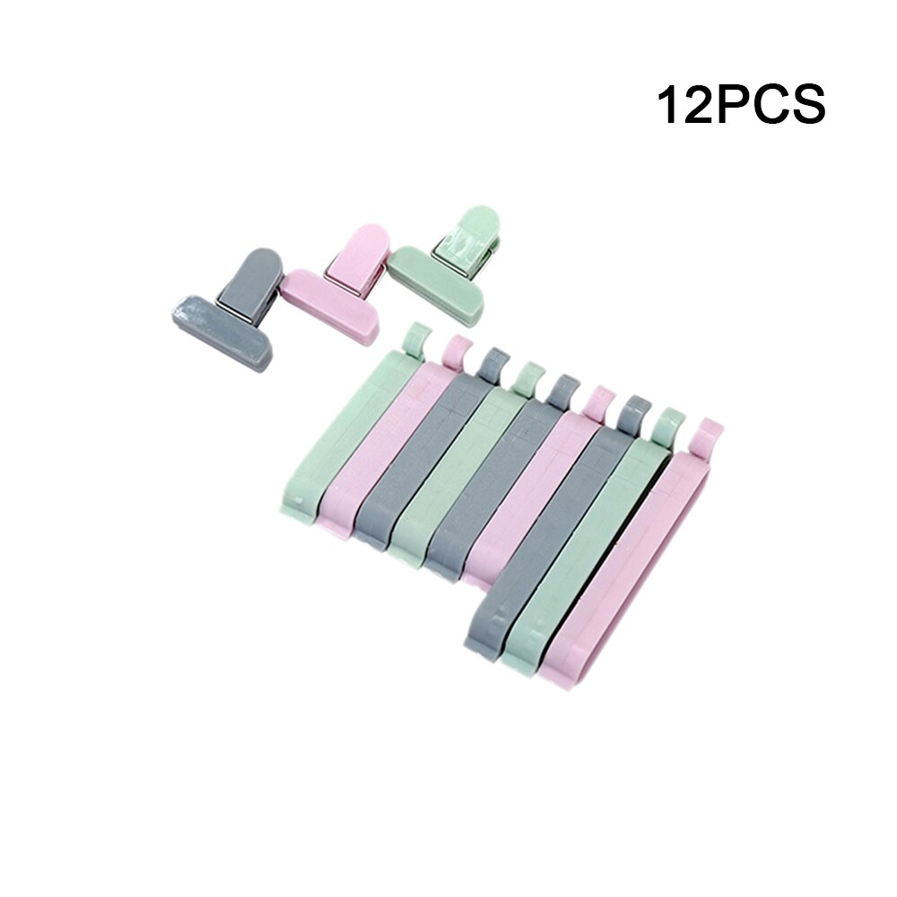 12 st/lot påsklämmor 3 storlekar abs matpåsklämmor plastpåse förslutare bärbar matförvaringspåse klämmor klämma för påsar klämmor för påsar