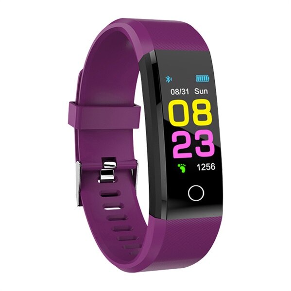 Nouvelle montre intelligente hommes femmes moniteur de fréquence cardiaque pression artérielle Tracker Fitness Smartwatch Sport montre pour IOS Android: Purple
