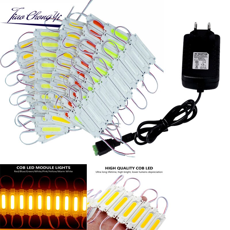 1.5W Dc 12V Superbright Cob Led Module Licht Lamp Injectie Abs IP67 Waterdicht Rood Groen Blauw Wit Met 12V 2A Led Power