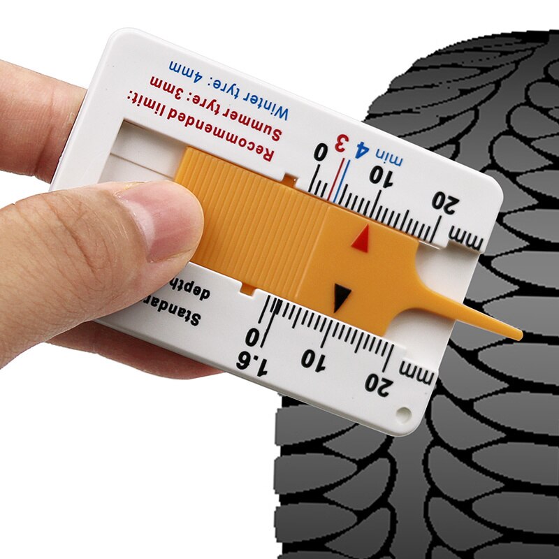 Auto dæk mønsterdybdemåler caliper dæk hjul mål meter tykkelse detektion reparation værktøj til bil motorcykel campingvogn trailer