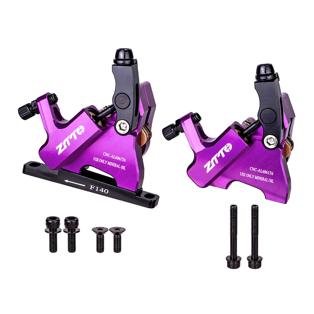ZTTO Road Bike Disc Brake Hydraulic Flat Mount CX Rotor Brake Caliper CNC Disc Bicycle Mechanical Wire Pull Metal Pads 105: Purple