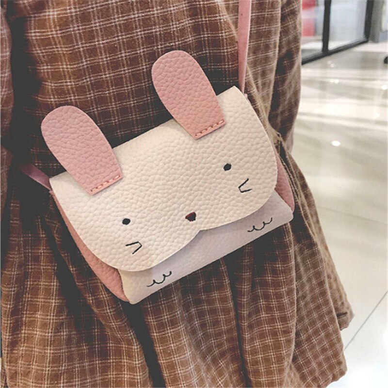 Girls PU Coin Purse Bag Wallet Kids Rabbit One Shoulder Bags Small Coin Purse Change Wallet Kids Bag