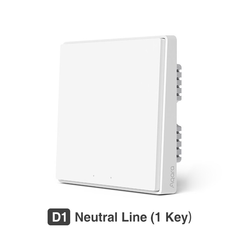 Aqara-interruptor inteligente D1 inalámbrico, interruptor de pared con cable de fuego único ZigBee, Control de luz de casa inteligente para aplicación mihome: D1 Gray Case 1key