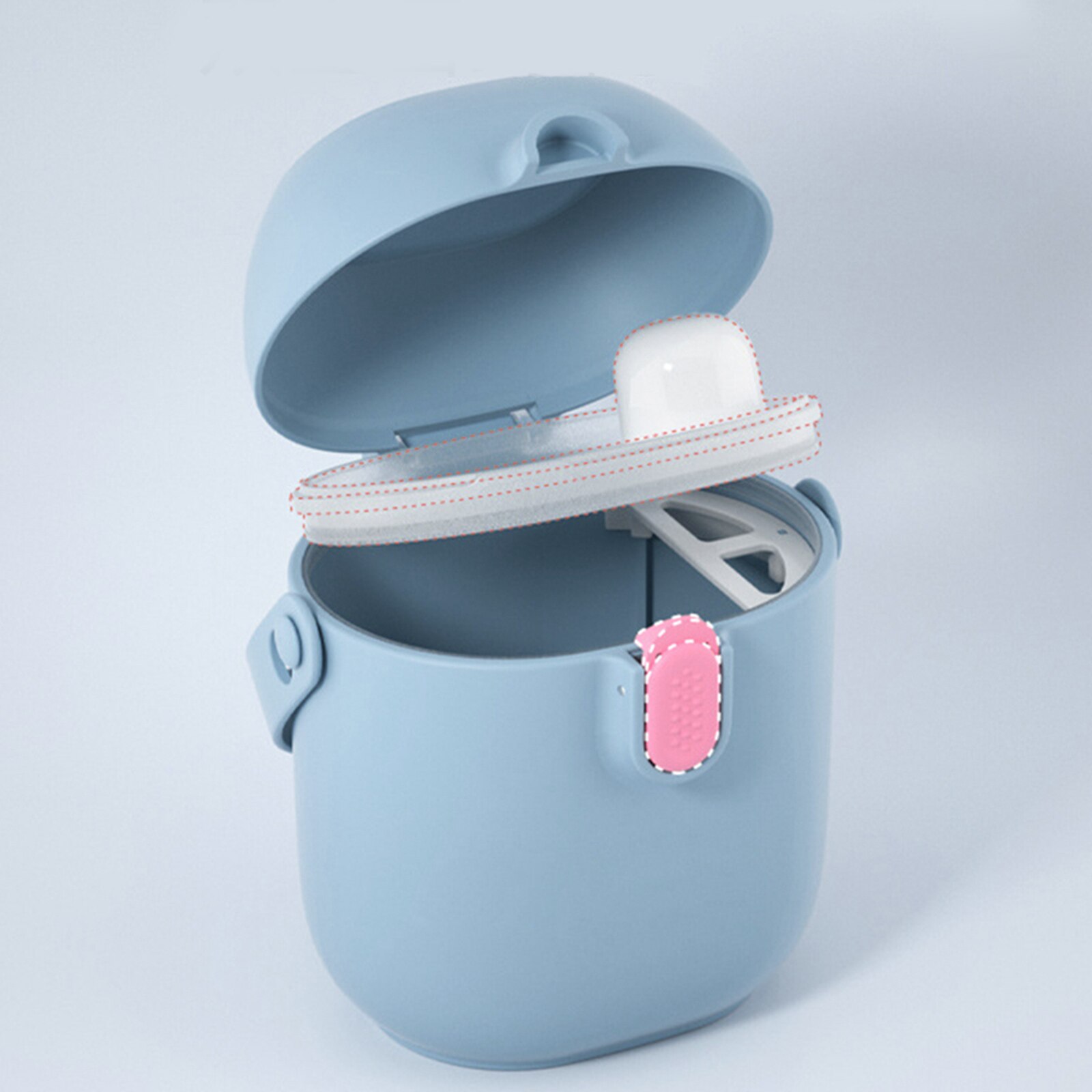 Caja de leche en polvo para bebé, almacenamiento de grado de comida hermético, contenedores para aperitivos, cucharas, accesorios de alimentación