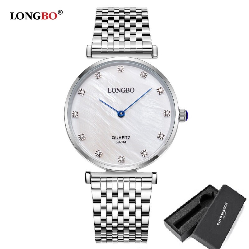 LONGBO Luxe Koppels Horloges Zakelijke Stijl Liefhebbers Mannen Vrouwen Waterdicht Quartz Charms Analoge Horloges 8973: MAN SW-BOX