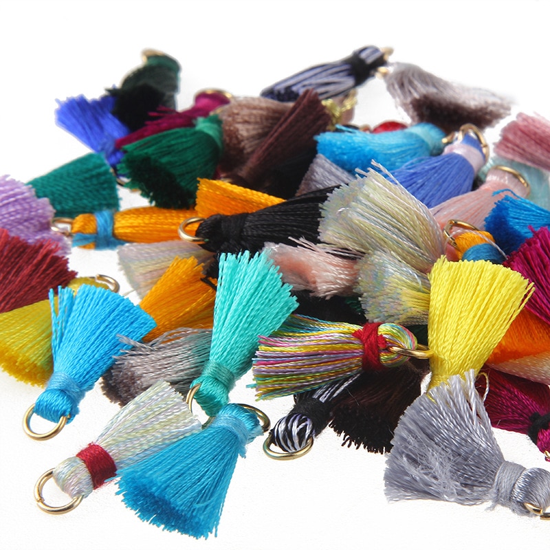30Pcs Color Mini Tassel Fringe DIY Material Cotton Cord Tassel Trim Garments Curtains Decorative Tassels Lace Ribbon Accessories