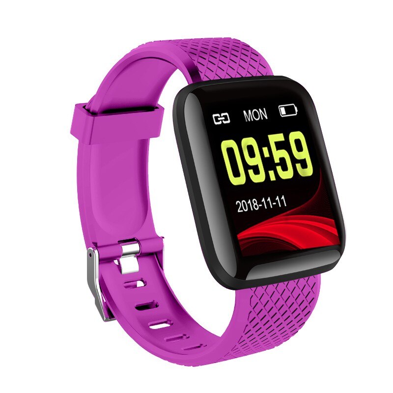 Smart klocka sport fitness armband aktivitetsmätare pulsmätare blodtryck för ios android män/kvinnor hälsoarmband: Lila