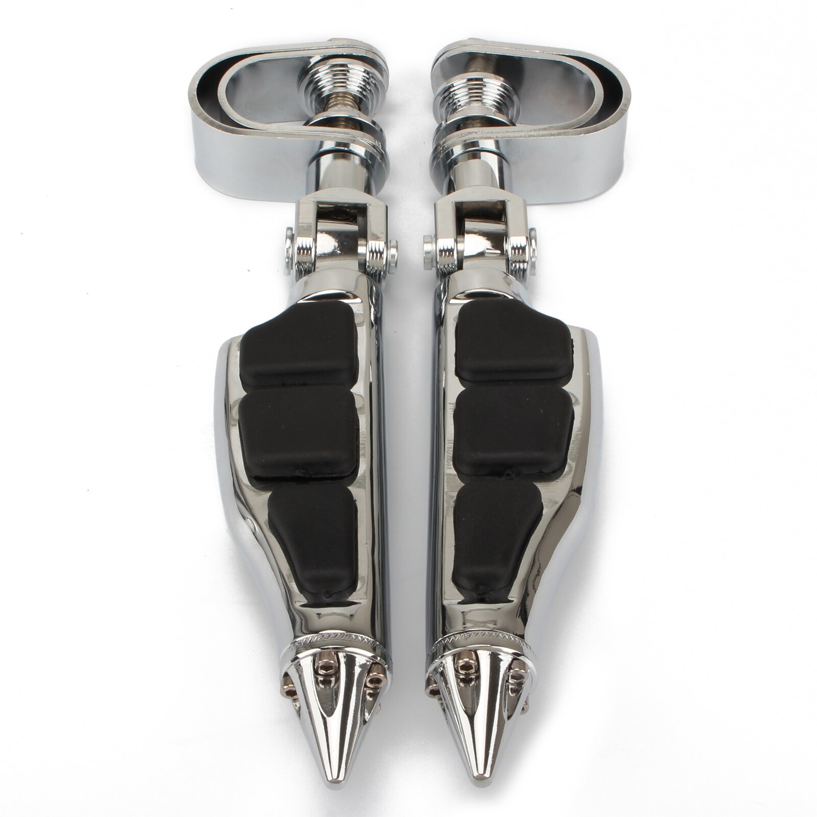 1 Pair Motorcycle Foot Pegs Footrest Clamp Mount Highway Pegs Engine Crash Bars Guard For Harley Sportster Dyna Chopper