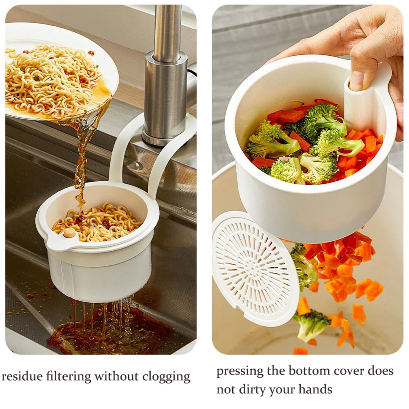 Kitchen Sink Filter Strainer Multifunction Drain Basket Fruit Vegetable Drainer Rack Water Filter Kitchen Organizer Basket 2pcs