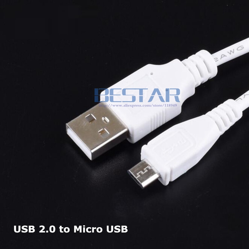 Wit 100 cm DC Stekker USB 2.0 Converteren Naar Micro USB Jack Met Cord Connector oplaadkabel 3FT