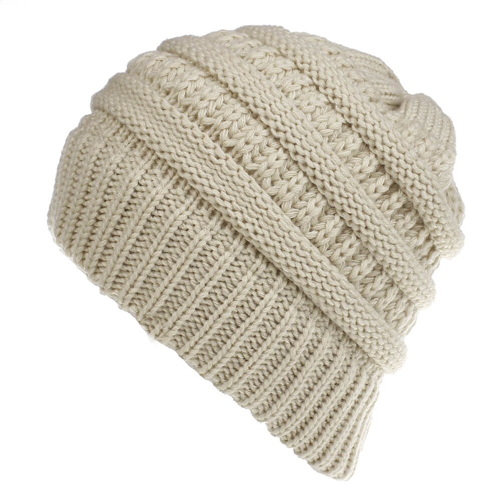 European And American Women'S Hats, Pure Color Woolen Knit Hats, Non-Labeled, Multi-Function Wearing Casual Hats: J