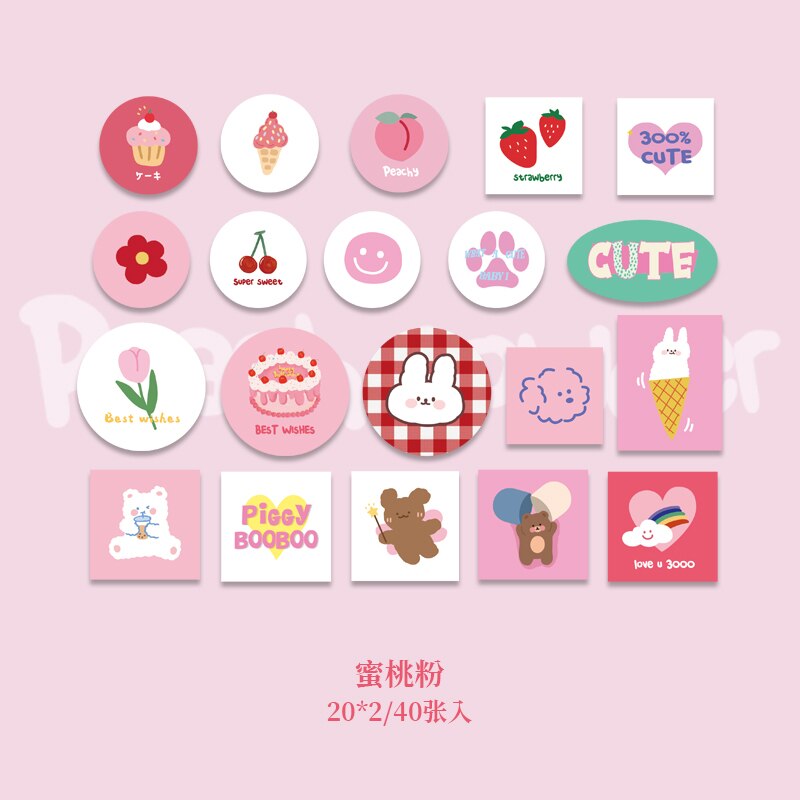 VanYi 40Pcs/lot Cute Research Institute Stationery Stickers Diary Scrapbooking Planner Bullet Journal Animal Stickers: C