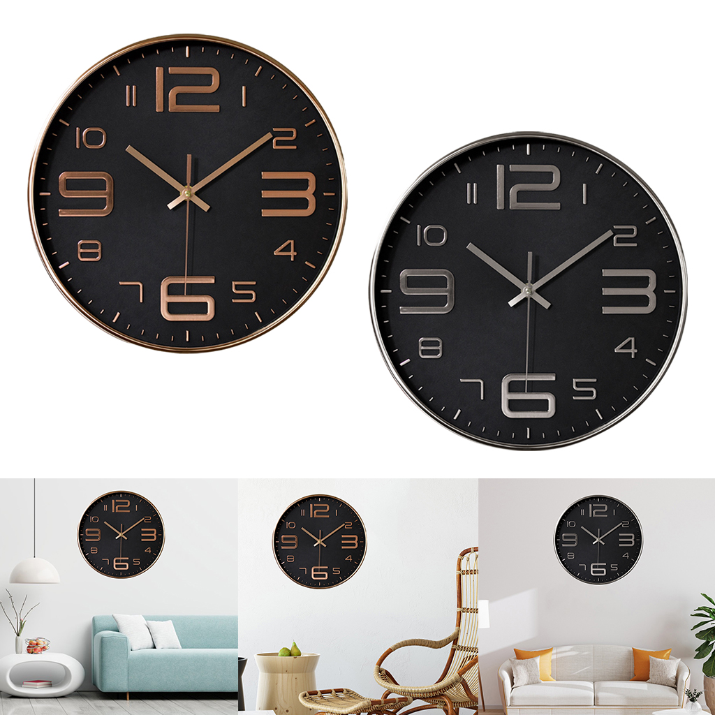 Industrial Large 3D Numbers Wall Clock Quartz Indoor Home Office Decor Easy to Read