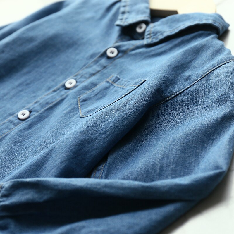 Ropa de primavera para niños, Camisa vaquera de manga larga, ropa para niños, Camisa vaquera de algodón, ropa para niños BB307