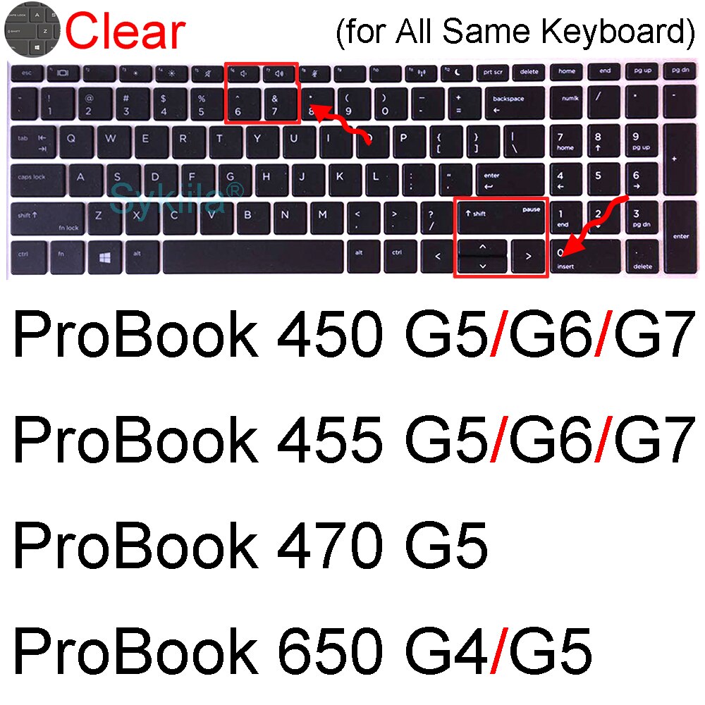 Tastatur Abdeckung für HP ProBook 470 G5 470 G4 470 G3 470 G2 470 G1 G8 G7 G6 15 15,6 Laptop Zubehör Schutz Haut fallen Silizium: klar 2017-2020