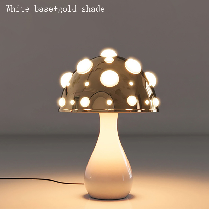 Shiitake mushroom desk lamp, amanita mushroom lamp with tri-color led -g9- bulbs, ac powered or usb-dc powered, biomimetic lighting: Burgundy red / Green