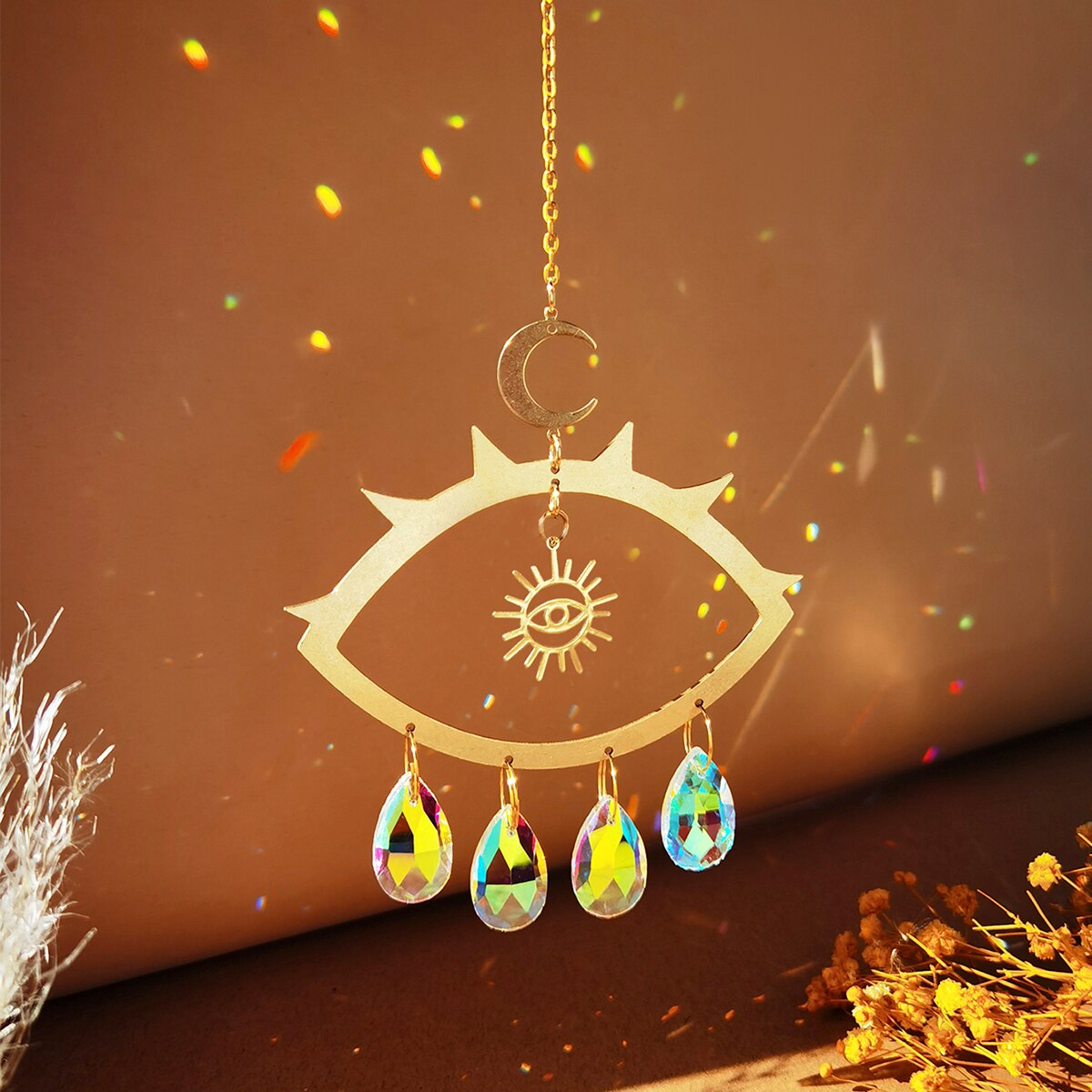 Eye Suncatcher Tuin Decoratie Outdoor Crystal Light Catcher Regenboog Opknoping Boho Inrichting Rainbow Maker Windows Suncatcher