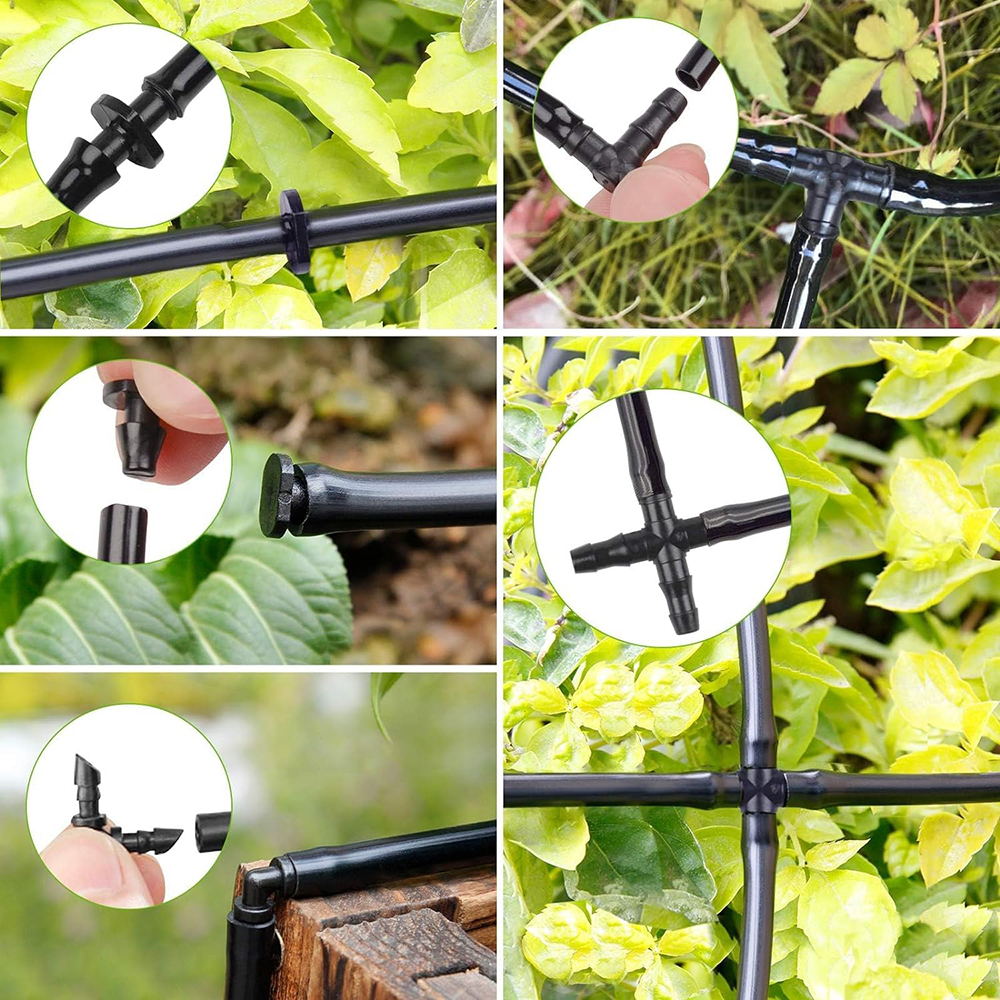 100pcs Drip lrrigation System Accessories lrrigation Drip 1/4inch Tube Flower Pot Vegetable Garden Lawn Water Hose Fitting