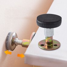 Fixed Bracket Adjustable Stainless Steel Alloy Wall Bed Stabilizer Self-adhesive Door Stopper Anti-shake Hardware Door Stop