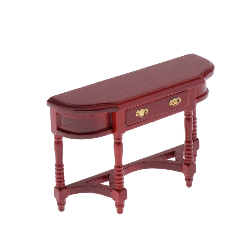 1:12 Dollhouse Half-Ronde Tafel Model Miniatuur Houten Meubels Bureau