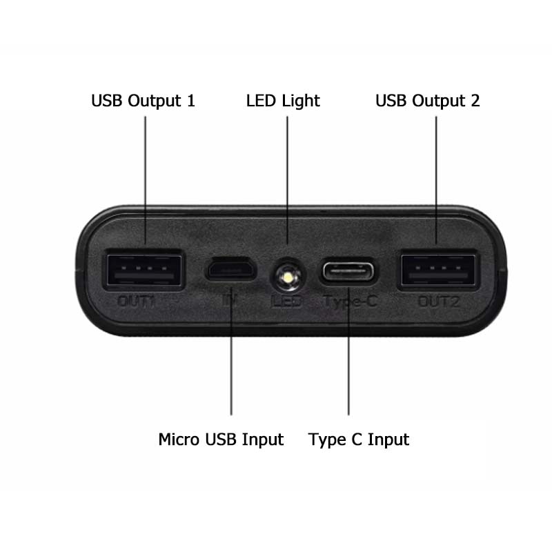 6x18650 double USB bricolage Powerbank boîtier voyant LED de batterie de charge affichage numérique Portable batterie externe Kit de coque chargeur externe