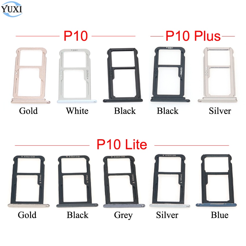 YuXi For Huawei P10 Plus P10 Lite Sim Card Tray Slot Holder Adapter Replacement Parts