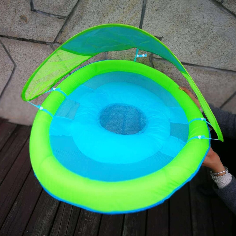 Children Kids Inflatable Floating toy Underarm Swimming Floating Ring Trainer with Sun Canopy