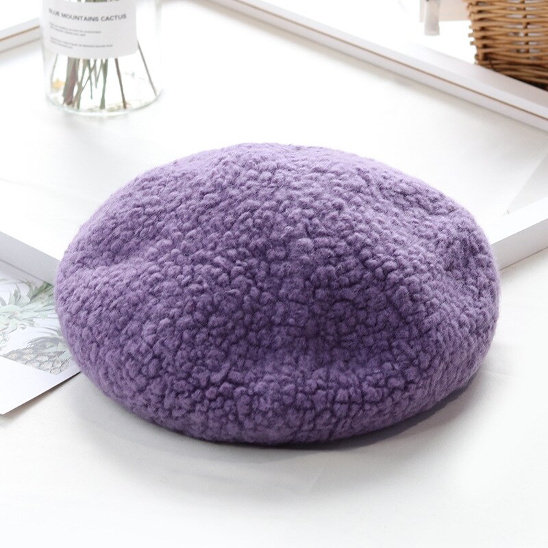 Kleurstellingen Vrouw Winter Hoed Wol Effen Baret Vrouwelijke Soft 100% Wol Hoed Vrouwen Real Warme Wollen Boina