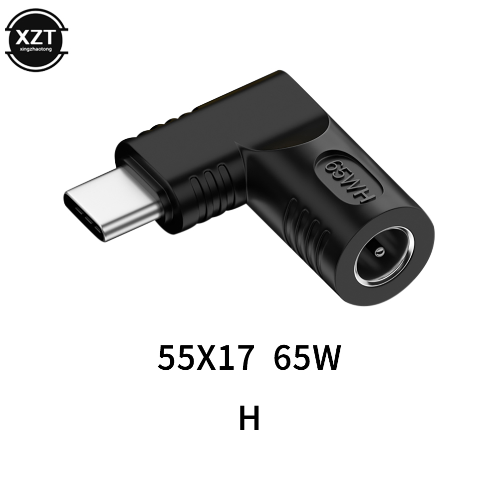 65W USB tipo C macho a DC 4,8*1,7 5,5*2,1 5,5*2,5 conector hembra de alimentación adaptador para ordenador portátil enchufe convertidor para Lenovo Hp Asus
