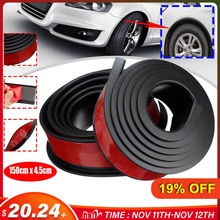 Par Universal de guardabarros de goma de 1,5 M x 4,5 CM molduras de protección de arco de rueda para la mayoría de los coches camiones SUV moldura decorativa para coche