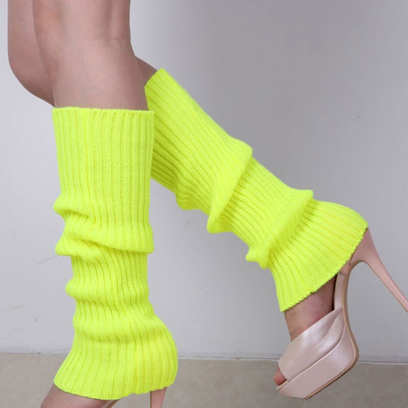Vrouwen gebreide winter beenwarmers losse stijl dame laars kniekousen leggings warme laarzen been punk effen zwart cool gebreide lange sokken