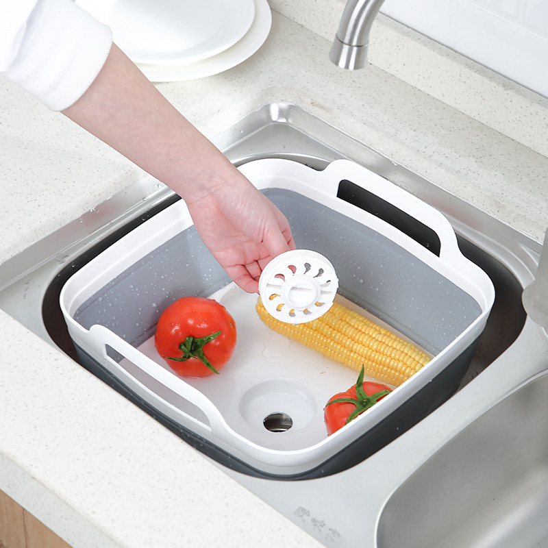Große Tragbare Kunststoff Becken für Waschen Auto Kleidung Gemüse Waschen Klapp platz Becken Hause Küche Reisen Reinigung Werkzeuge