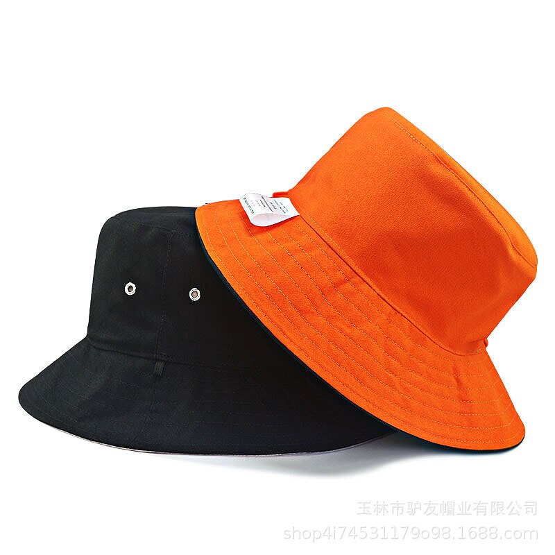 Mandlig udendørs stor størrelse panama hatte stort hoved mand sommer sol hat mænd fisker cap plus størrelse spand hat 58-60cm 61-68cm: Sort orange / 58 to 60cm