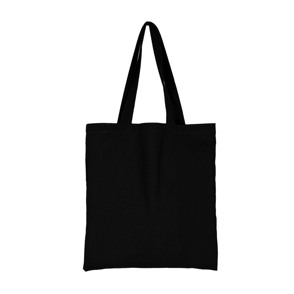 Ladies Handbags Cloth Canvas Tote Bag Black Shopping Travel Women Eco Reusable Shoulder Shopper Bags bolsas de tela: Default Title