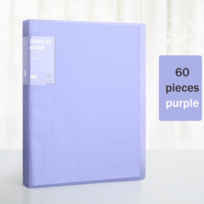 Organizador portátil para piano, 30, 40, 60, 80 páginas, tamanho a4, nota musical, folha de documentos, pasta de armazenamento, pp, pastas de escritório fosco: 60 sheets purple
