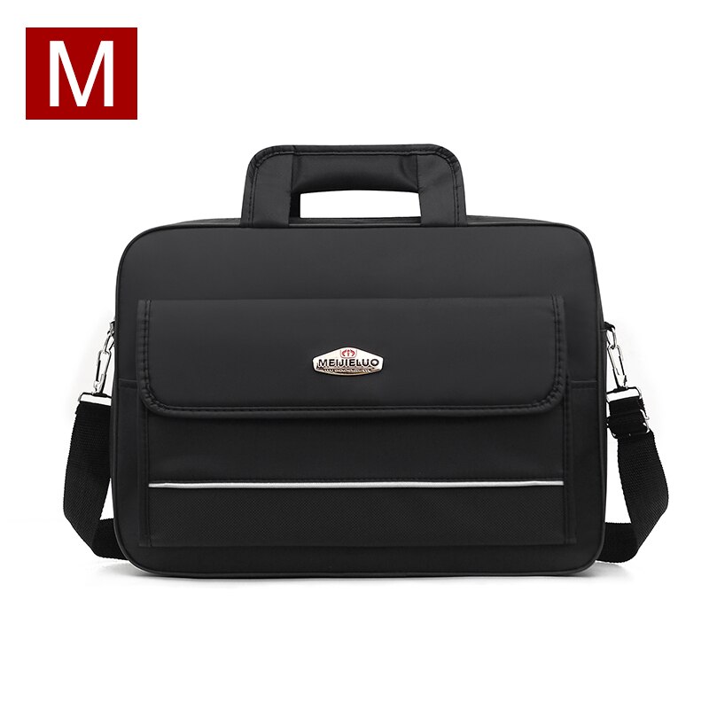 Men Business Nylon Briefcase Male 13 14 Inch Laptop Handbag Large Capacity Waterproof Shoulder Bag Crossbody Bags XA774ZC: White M