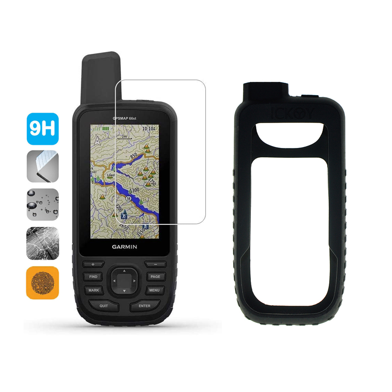 Protector de pantalla de vidrio templado 9H + funda protectora de silicona para Garmin GPSMAP 67 67S 67ST 66SR 66 66ST 66S GPS de mano